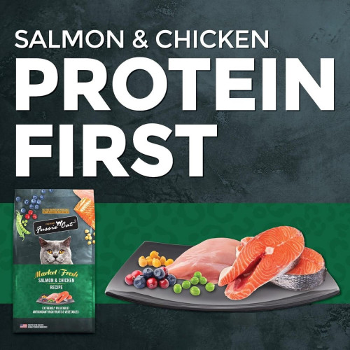 Fussie Cat 10lb Market Fresh ((Salmon & Chicken Recipe)) 高竇貓 無穀物全齡貓糧 三文魚及雞肉配方 10磅 (FU-SC3) Fussie Cat 10lb Market Fresh ((Salmon & Chicken Recipe)) 高竇貓 無穀物全齡貓糧 三文魚及雞肉配方 10磅 (FU-SC3)